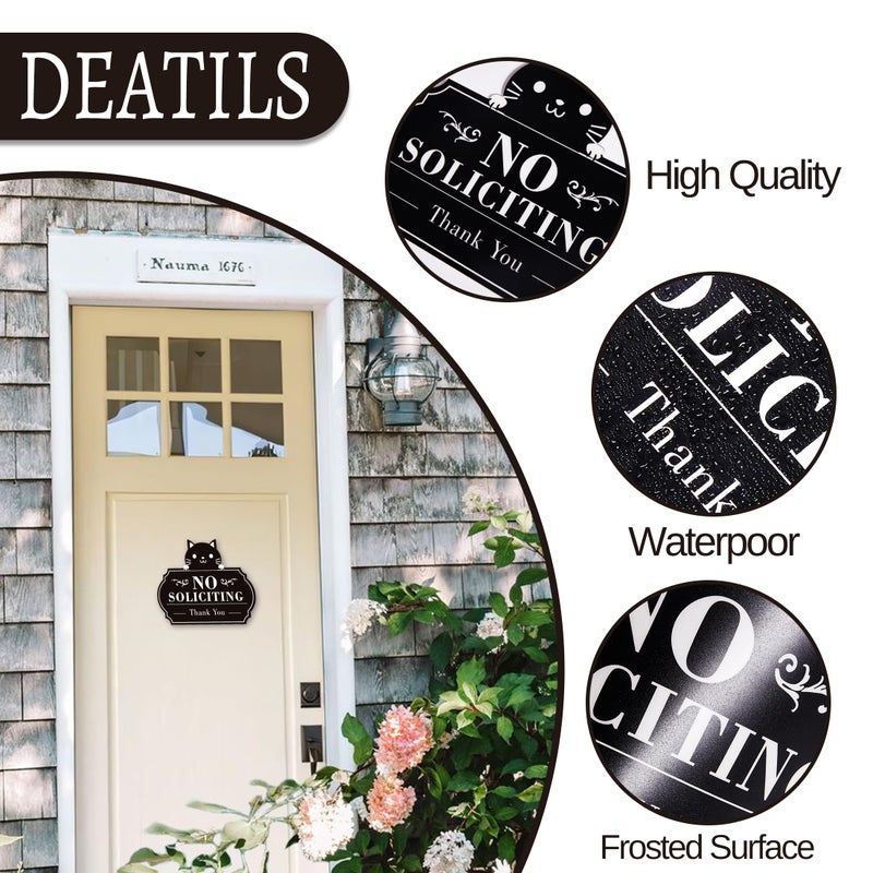 LUHIMO No Soliciting Sign for Front Door,Funny No Soliciting Sticker for House, Home and Business,Self-Adhesive Vinyl No Solicitation Signs for Front Door, Apartments, and Office - Image 3